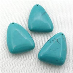 teal Sinkiang Turquoise triangle pendant, approx 20-32mm [GT10614]