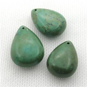 green Sinkiang Turquoise teardrop pendant, approx 18-25mm [GT10620]