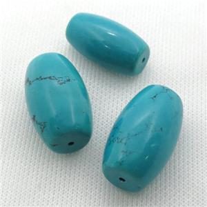 teal Sinkiang Turquoise barrel beads, approx 18-30mm [GT10621]