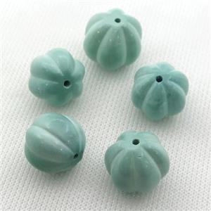 green Sinkiang Turquoise beads, lantern, approx 18mm dia [GT10643]