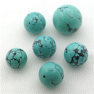 green Sinkiang Turquoise Beads, round, approx 18mm dia [GT10652-18MM]