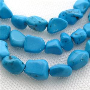 blue Sinkiang Turquoise beads, freeform, approx 7-12mm [GT10694]