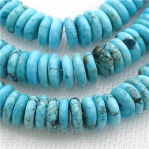 blue Sinkiang Turquoise heishi beads, approx 3x8mm [GT10705-3X8MM]