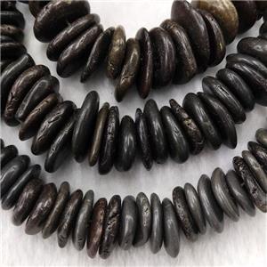 black Synthetic Turquoise graduated heishi spacer beads, approx 10-22mm [GT10724]
