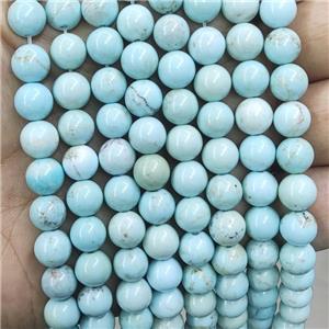 Lt.blue Magnesite Turquoise Beads Smooth Round, approx 8mm dia [GT10744]