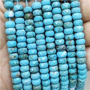 Blue Magnesite Turquoise Beads Faceted Rondelle, approx 5-8mm [GT10750]