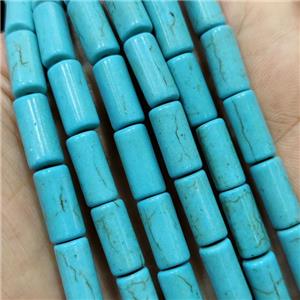 Synthetic Turquoise Tube Beads Teal, approx 6-13mm [GT10761]