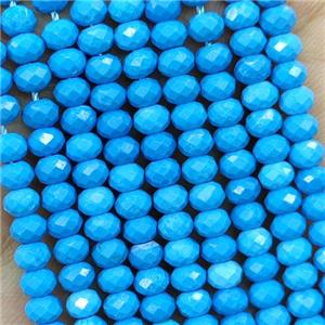 Howlite Turquoise Beads Blue Dye Faceted Rondelle, approx 4mm [GT10768]