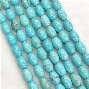 Howlite Turquoise Rice Beads Teal Dye, approx 8x12mm [GT10783]