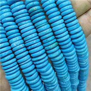 Natural Howlite Turquoise Heishi Spacer Beads Blue Dye, approx 13-15mm [GT10791]
