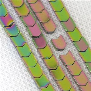 Hematite beads, greenpeach electroplated, approx 4-5mm [HB0737]