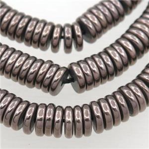 Hematite heishi beads, chocolate, approx 8mm [HB0792]