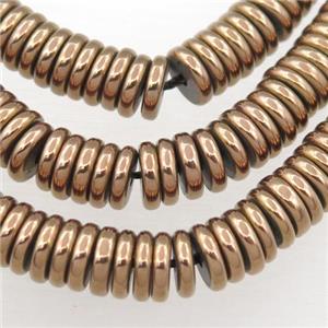 Hematite heishi beads, brown, approx 8mm [HB0794]