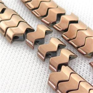 brown Hematite wave Beads with 2holes, approx 6-12mm [HB0801]