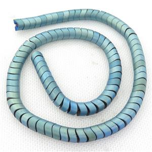green Hematite wave Beads, snakeskin, matte, approx 8mm [HB0817]
