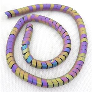 rainbow Hematite wave Beads, snakeskin, matte, approx 8mm [HB0818]