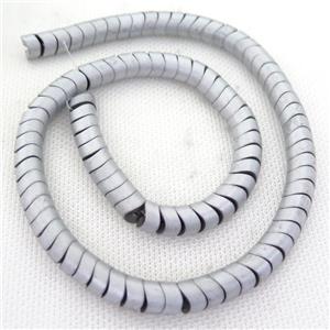 Hematite wave Beads, snakeskin, matte, silver plated, approx 8mm [HB0821]
