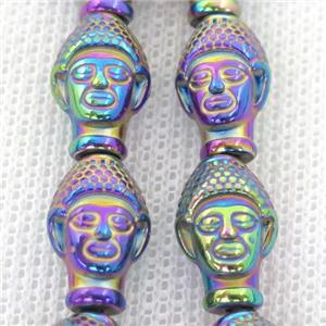 rainbow Hematite buddha Beads, approx 9-14mm [HB0825]