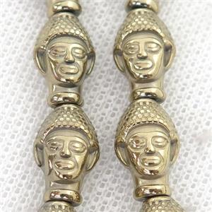Hematite buddha Beads, pyrite color, approx 9-14mm [HB0827]