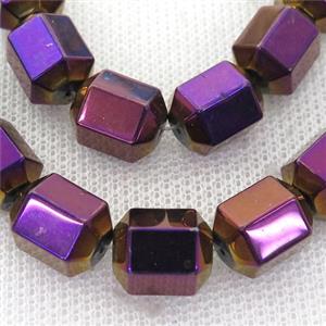 purple Hematite tube Beads, approx 8-10mm [HB0831]