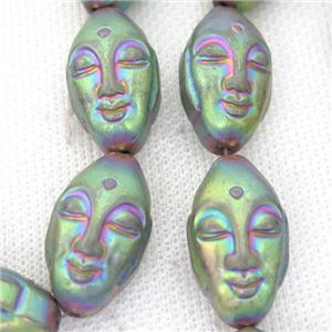 rainbow Hematite buddha Beads, approx 15-25mm [HB0839]