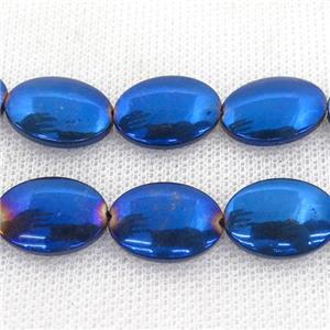 blue Hematite oval beads, approx 12-18mm [HB0846]