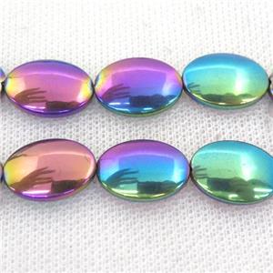 rainbow Hematite oval beads, approx 12-18mm [HB0848]
