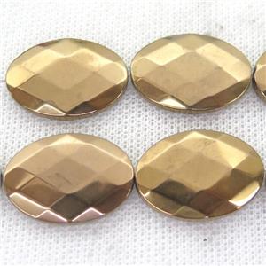 brown Hematite Beads, faceted oval, approx 18-25mm [HB0857]