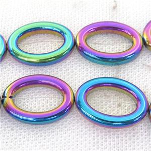 rainbow Hematite oval beads, approx 18-25mm [HB0863]