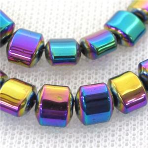 rainbow Hematite Beads, flat tube, approx 7.5mm [HB0871]