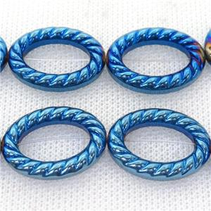 blue Hematite oval beads, approx 10-13mm [HB0876-S]
