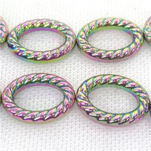 rainbow Hematite oval beads, approx 10-13mm [HB0878-S]