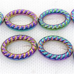 rainbow Hematite oval beads, approx 10-13mm [HB0879-S]