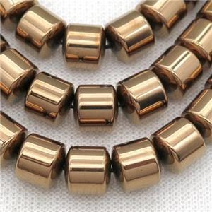 bronze Hematite tube beads, approx 8mm [HB0887-8MM]