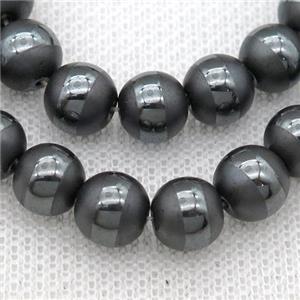 round black Hematite Beads with line, matte, approx 12mm dia [HB0905-12MM]