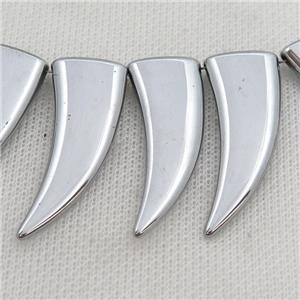 Hematite horn beads, platinum electroplated, approx 14-40mm [HB0918]