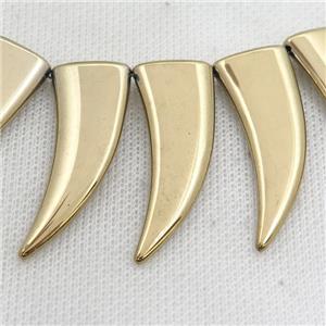 Hematite horn beads, gold electroplated, approx 14-40mm [HB0919]