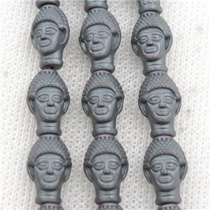 matte black Hematite buddha beads, approx 9-14mm [HB0964]