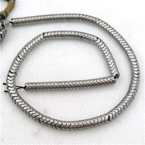 Hematite wave beads, snakeskin, approx 4mm [HB0989-4MM]