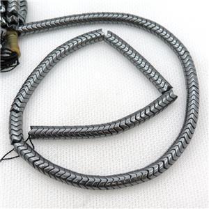 black Hematite wave beads, snakeskin, approx 4mm [HB0993-4MM]