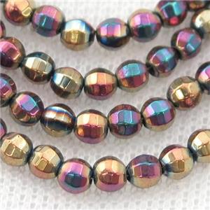 Hematite lantern beads, multicolor electroplated, approx 6mm dia [HB1000-6MM]