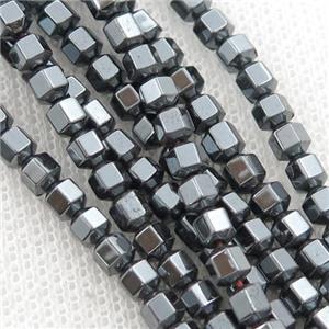 black Hematite prism column beads, approx 3mm [HB1029-3MM]