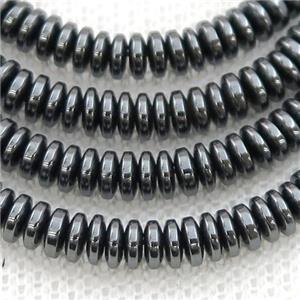 black Hematite heishi beads, approx 1.5x4mm [HB1079-1.5X4MM]
