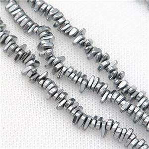 Hematite beads, platinum plated, approx 6x3mm, 5x2mm [HB1081]