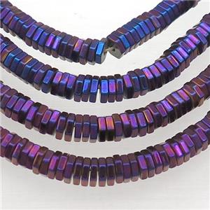 Hematite Hexagon Beads Purple Electroplated, approx 2mm [HB1111]