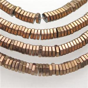 Hematite Hexagon Beads Brown Electroplated, approx 4mm [HB1118-4MM]