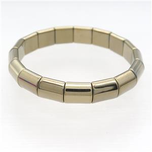 Lt.Gold Hematite Bracelet Stretchy, approx 10mm, 55mm dia [HB1125]
