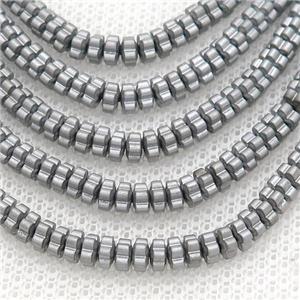 Hematite Flower Spacer Beads Matte Platinum, approx 4mm [HB1143]