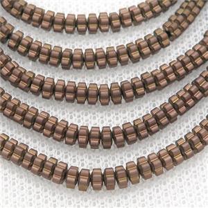 Brown Hematite Beads Flower Matte, approx 4mm [HB1149]