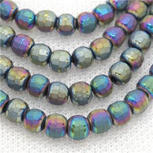 Rainbow Hematite Beads Faceted Round, approx 6mm [HB1157]